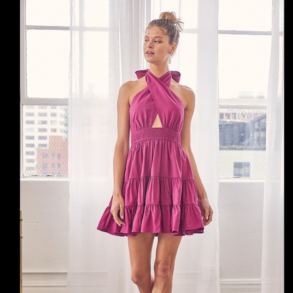 *ONE LEFT* Halter Neck Sun Mini Dress - Picture 6 of 6